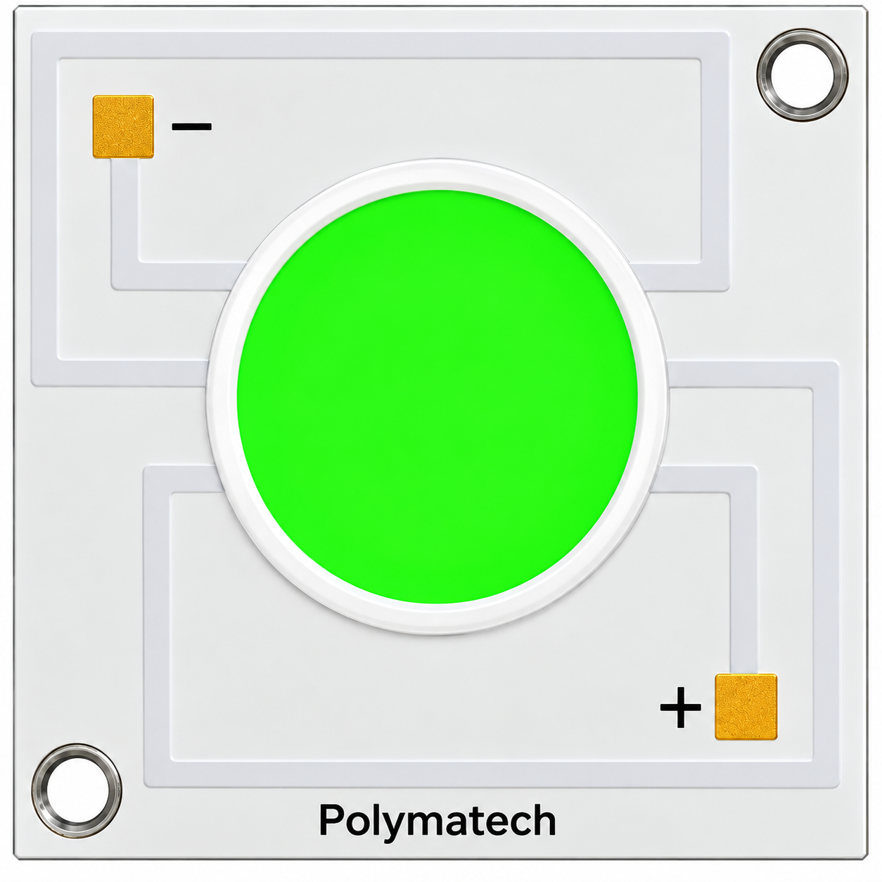Indicative Polymatech Dark Green blue-plus-green chip-on-board LED.